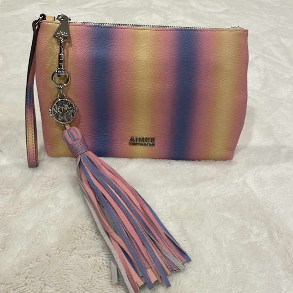 Aimee Kestenberg Vibrant Striped Wristlet Clutch